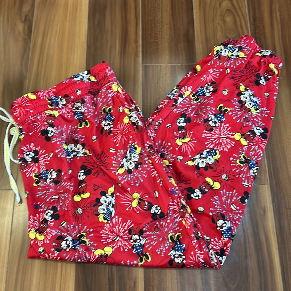 2X Disney Minnie Mickey Mouse USA fireworks 4th of July theme pajama pants